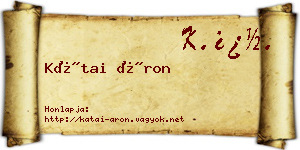 Kátai Áron névjegykártya